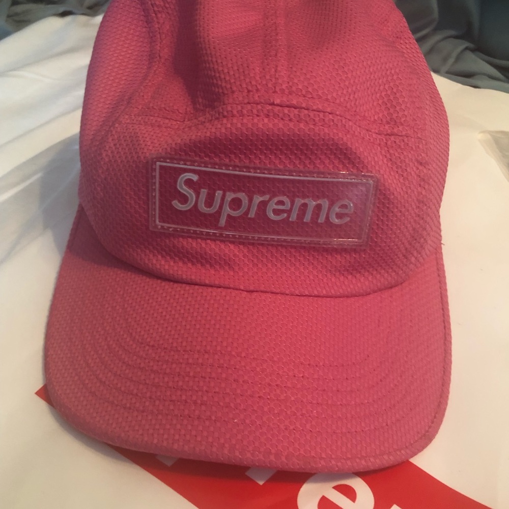 Supreme reflective pink cap